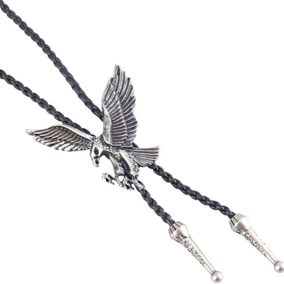 Native American Bolo Tie Rodeo Cowboy Leather - Picture 3 of 7